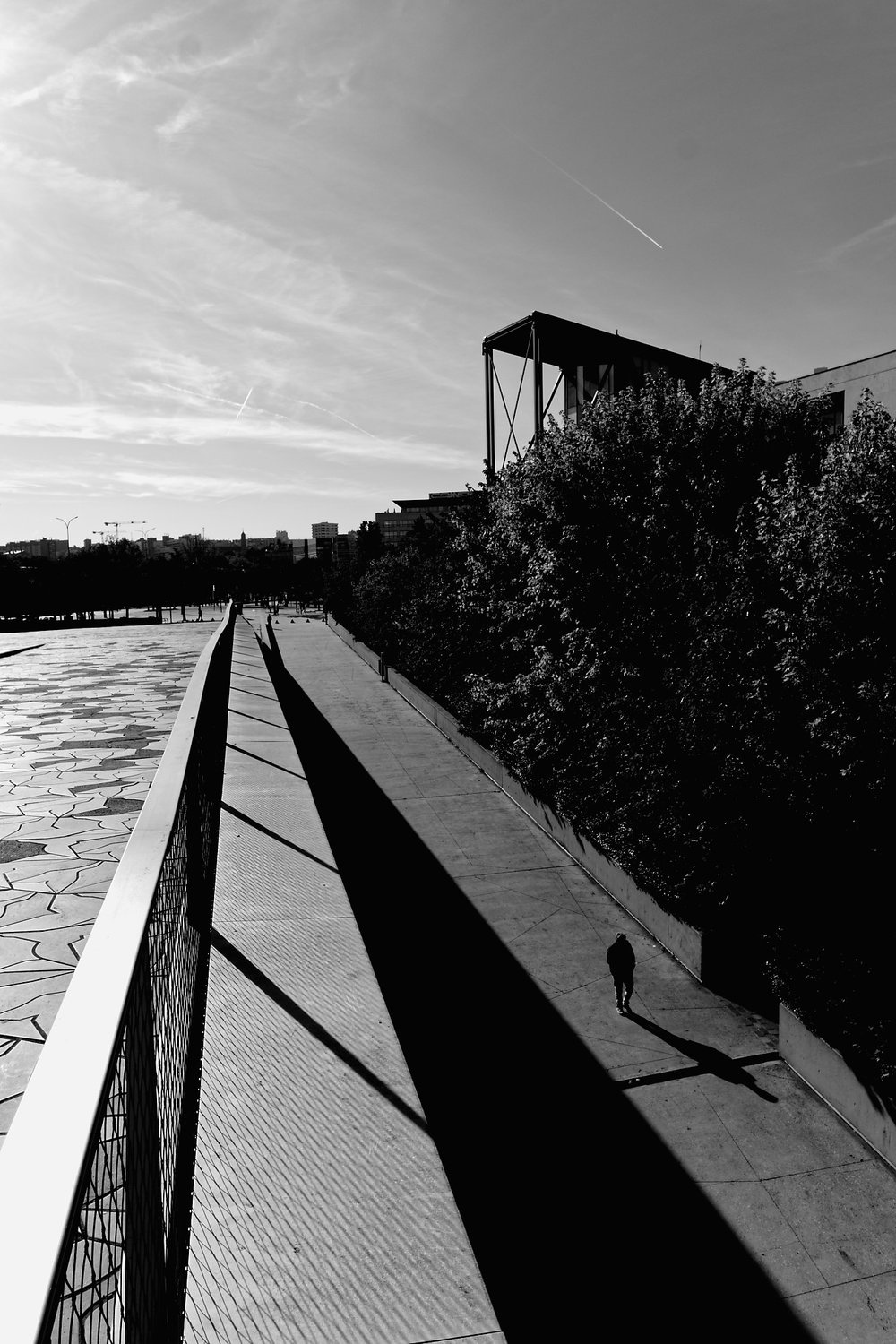 Railing shadow under the sky — Shadows